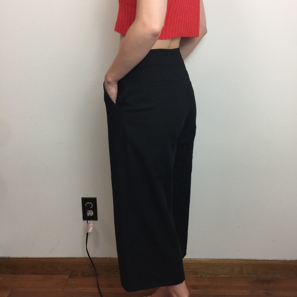 Kate Spade Black Crop Wide Leg Cute Summer Pants - Picture 2 of 8